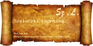 Szeleczki Leontina névjegykártya